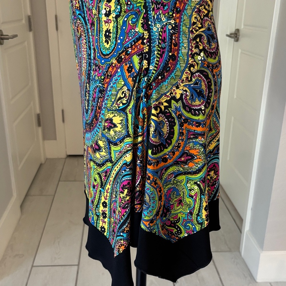 Joseph Ribkoff Sequin Multicolor Sleeveless Tunic, Swim Cover Up, Mini Dress S10 - Picture 7 of 10